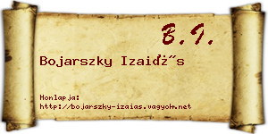 Bojarszky Izaiás névjegykártya